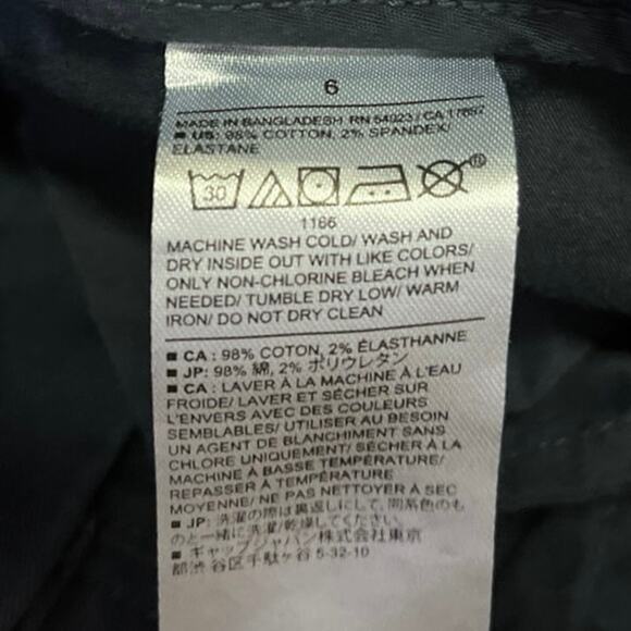 Banana Republic Slim Fit Authentic Chino Navy Blue Straight Trouser Pants Size 6 - Picture 5 of 5